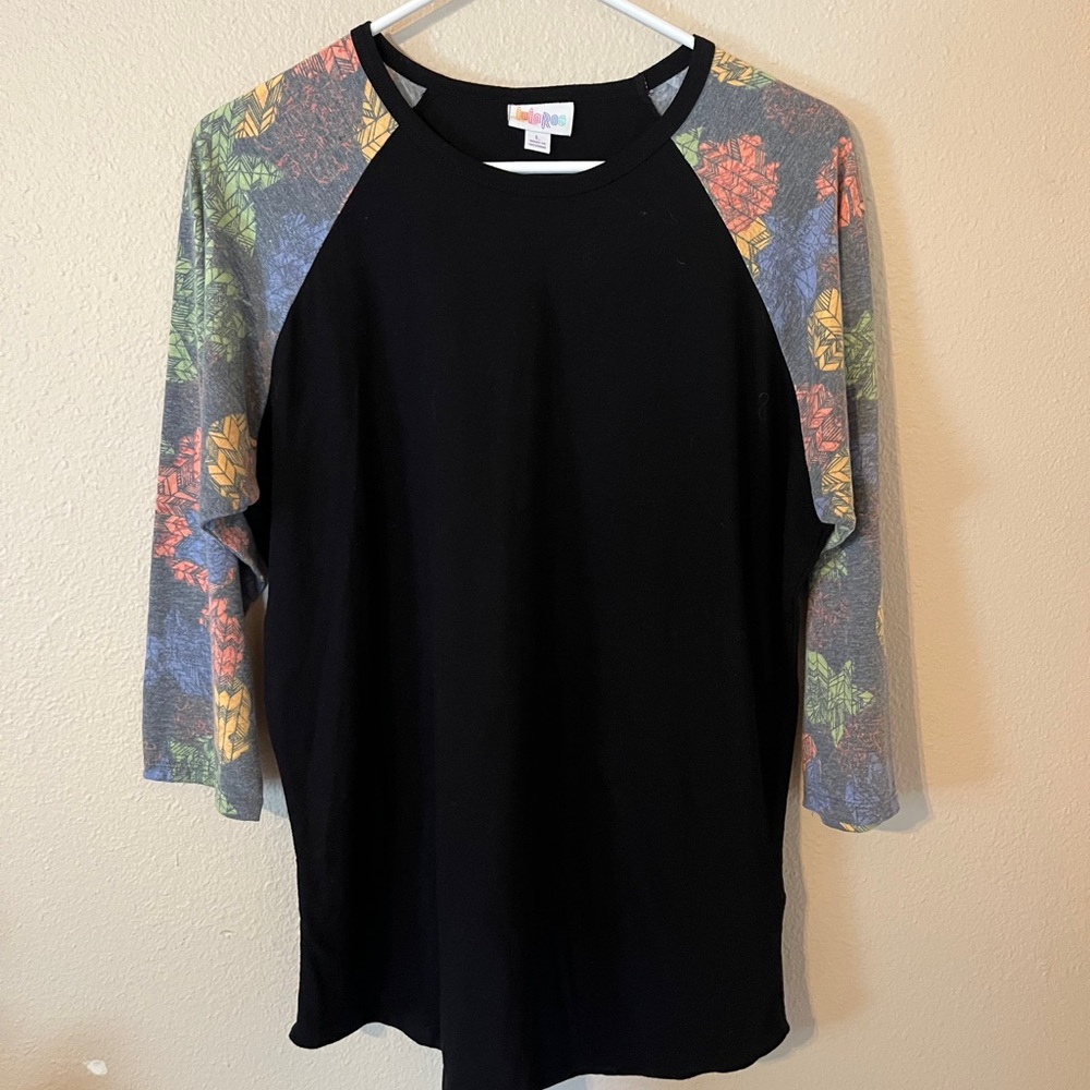 LuLaRoe Black Top with Stylish Sleeves